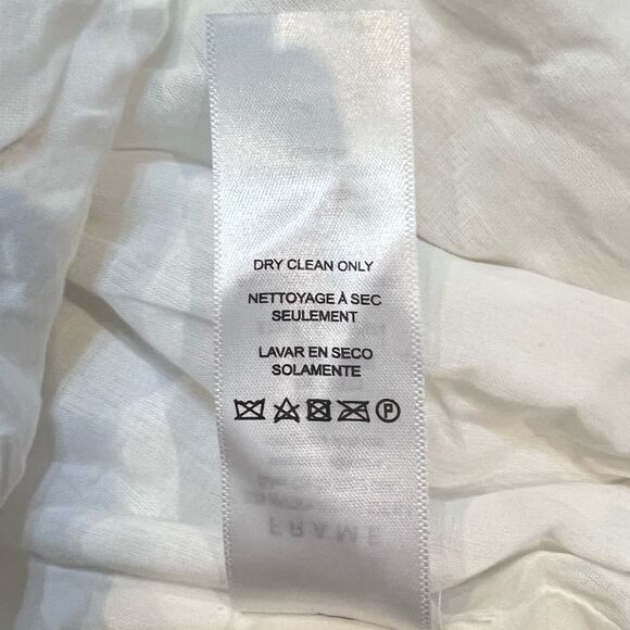 Frame Ruched Crop Puff Sleeve Blouse in Blanc‎ Size Medium - Picture 10 of 10